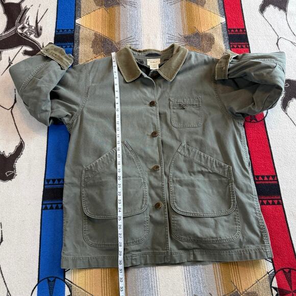 LL Bean Field Coat Womens Size XL Chore Barn Removable Wool Liner Green - Picture 11 of 12